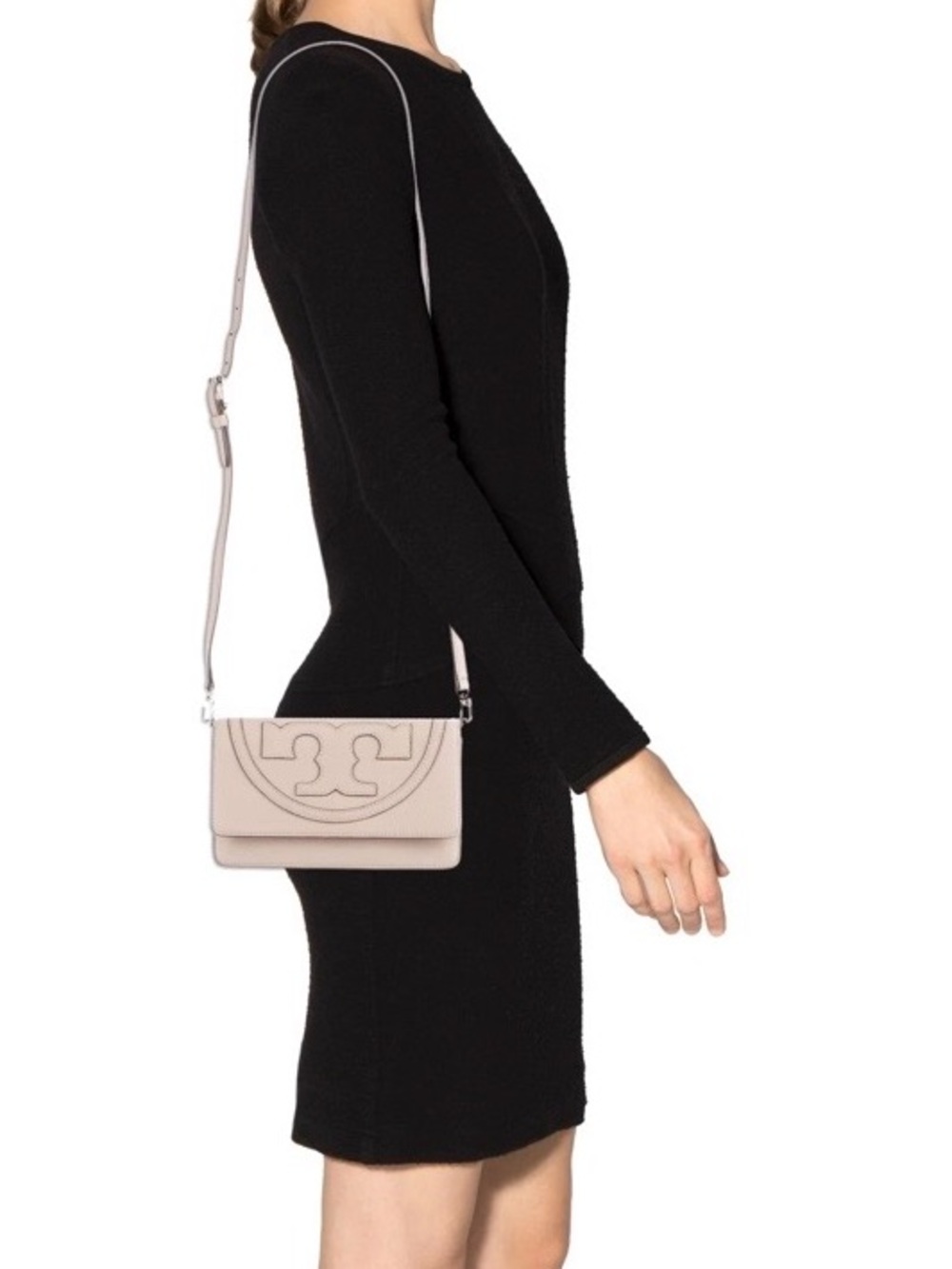 Tory Burch "AlI-T" Leather Logo Flap Crossbody with Dust Bag